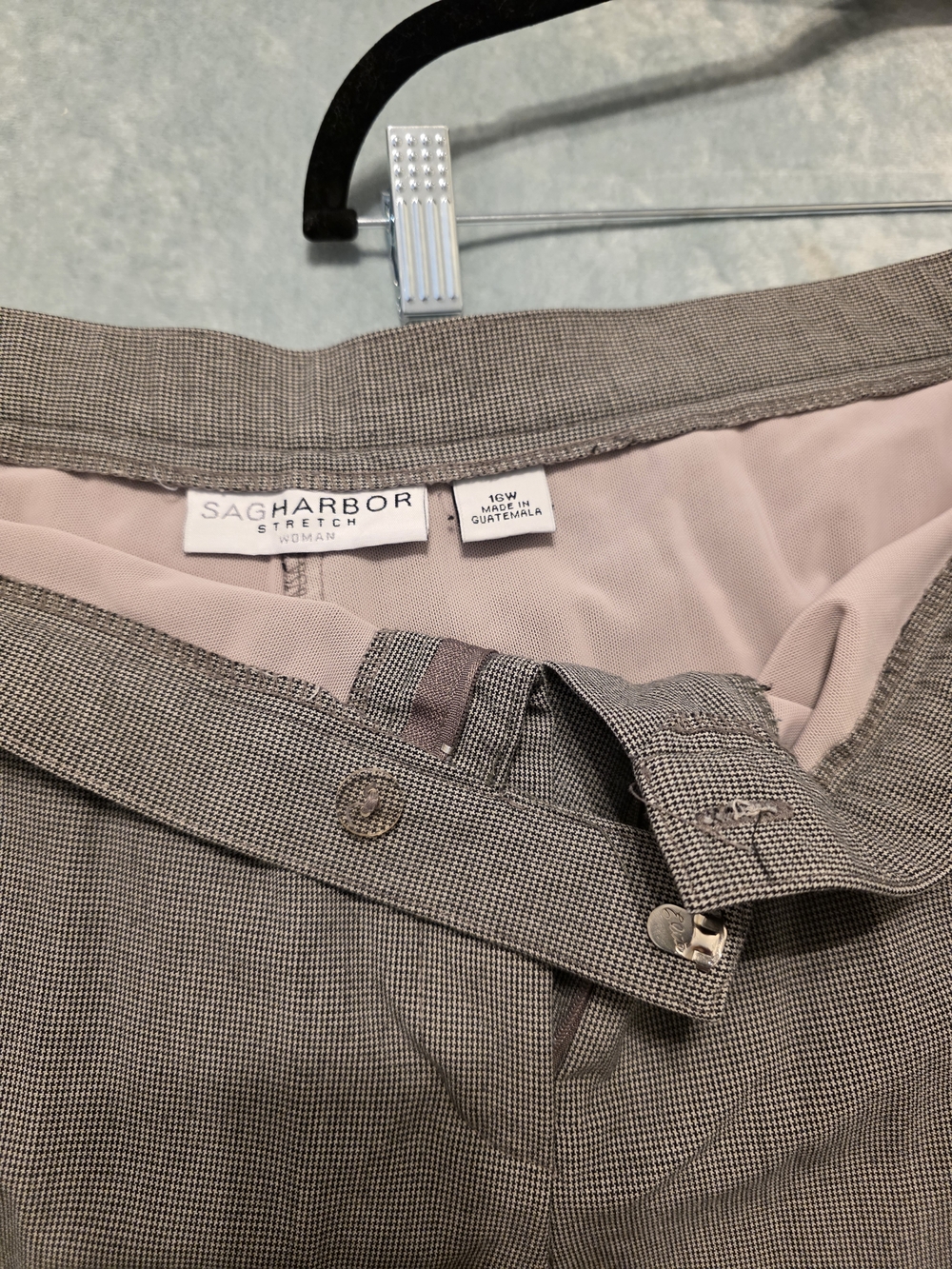 Sag Harbor Stretch Women's Checked Dress Pants - Black And White